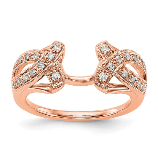 14K Rose Gold Real Diamond Wrap