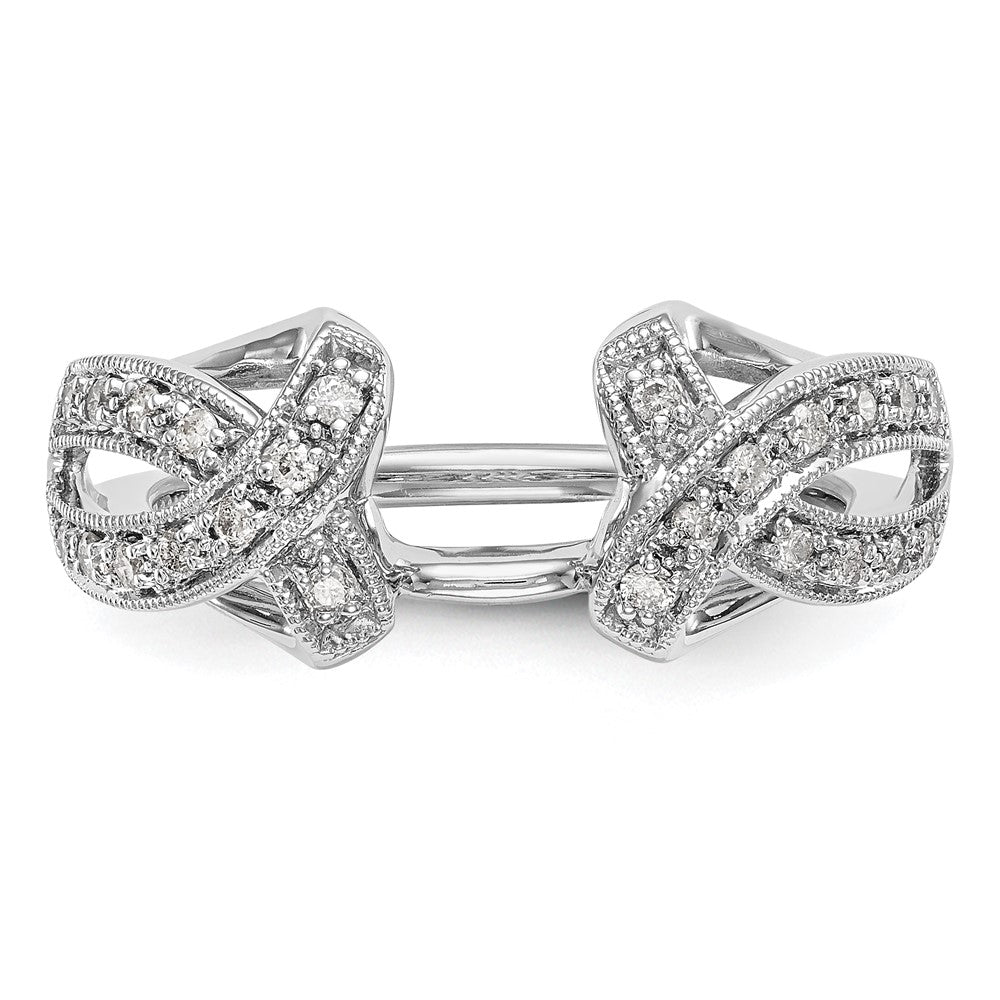 14K White Gold Real Diamond Wrap