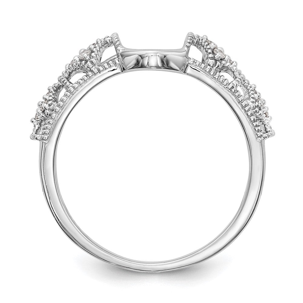 0.10ct. CZ Solid Real 14K White Gold WrapRing