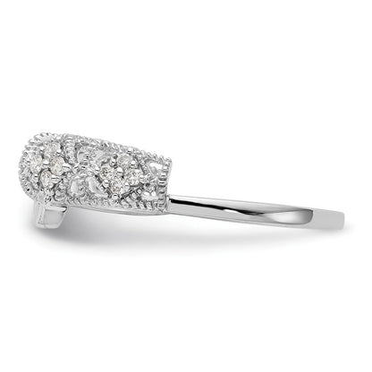 0.10ct. CZ Solid Real 14K White Gold WrapRing