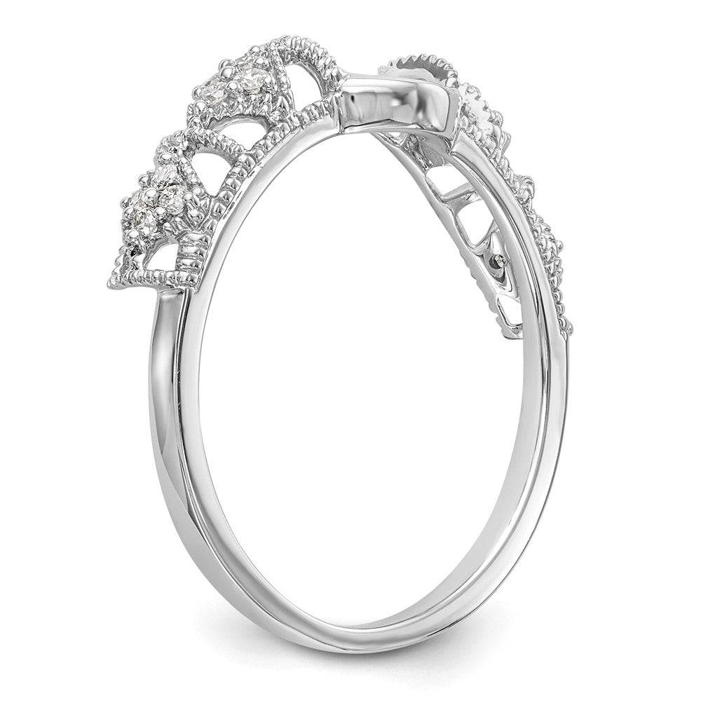 0.10ct. CZ Solid Real 14K White Gold WrapRing