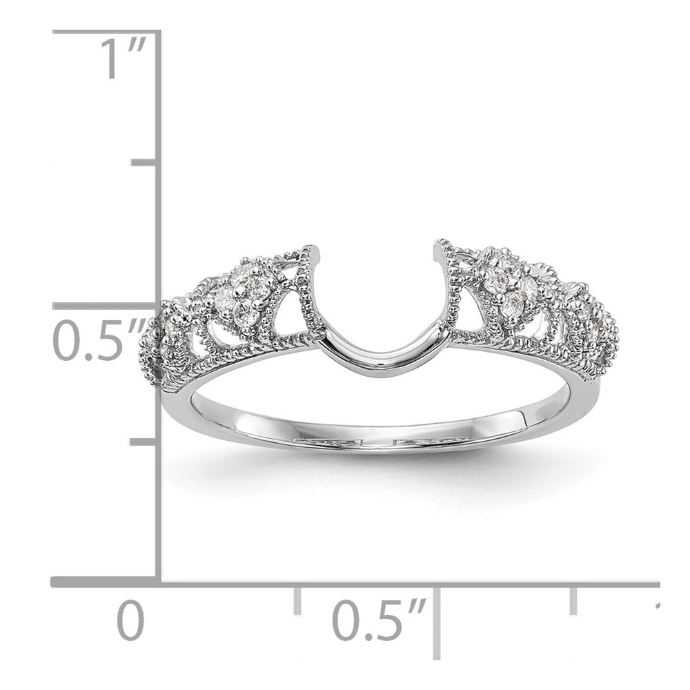0.10ct. CZ Solid Real 14K White Gold WrapRing