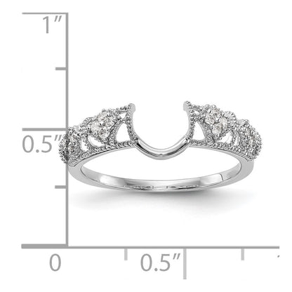 0.10ct. CZ Solid Real 14K White Gold WrapRing