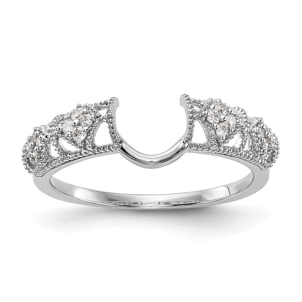 0.10ct. CZ Solid Real 14K White Gold WrapRing