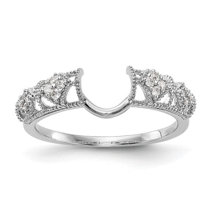 0.10ct. CZ Solid Real 14K White Gold WrapRing