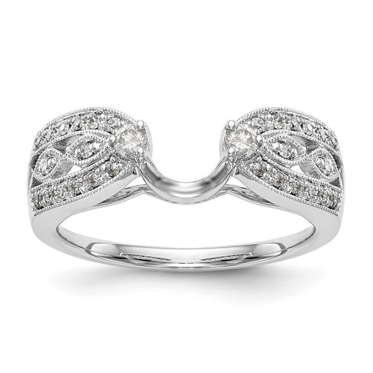 14K White Gold Real Diamond Wrap