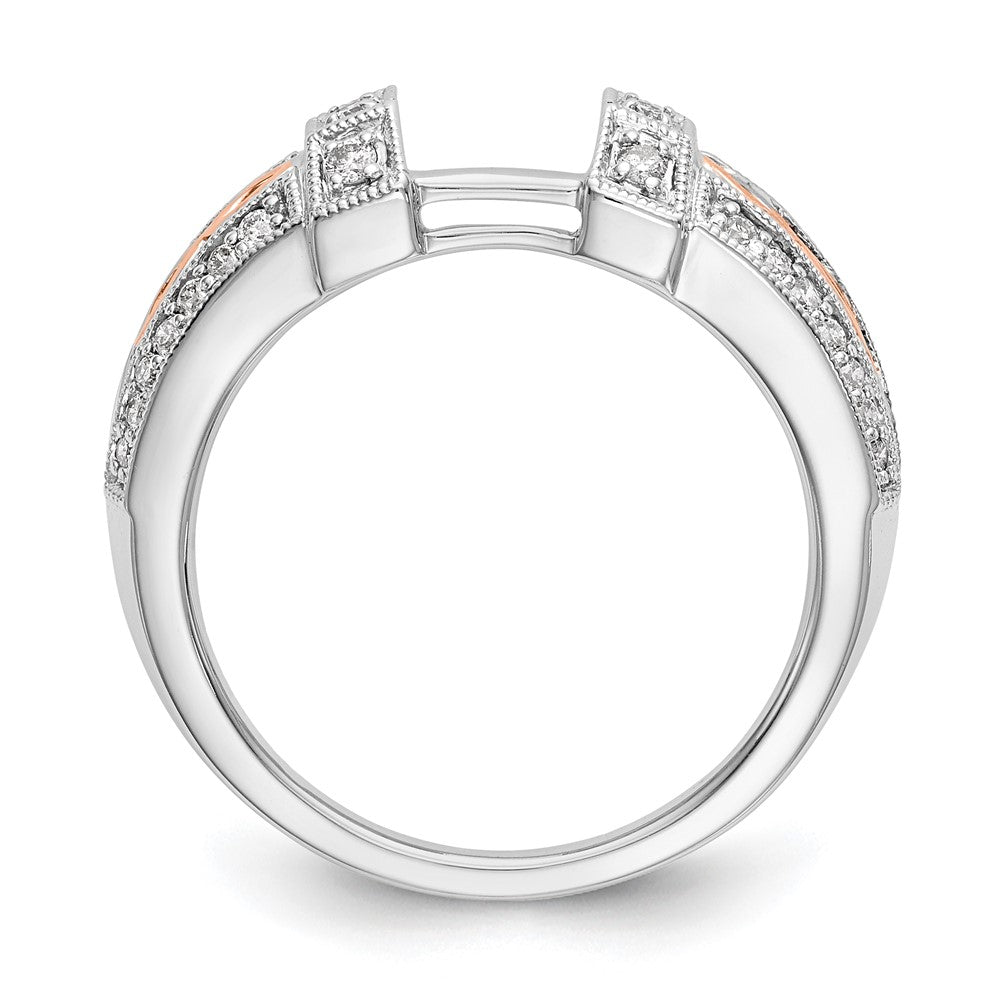 14K White Gold & Rose Gold Real Diamond Wrap