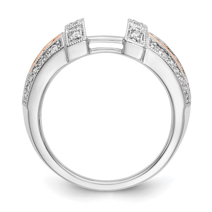 14K White Gold & Rose Gold Real Diamond Wrap