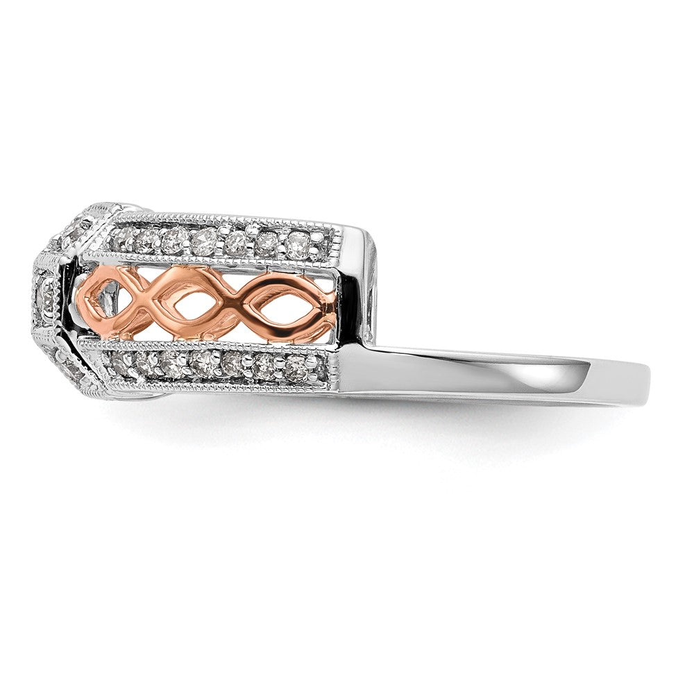 14K White Gold & Rose Gold Real Diamond Wrap