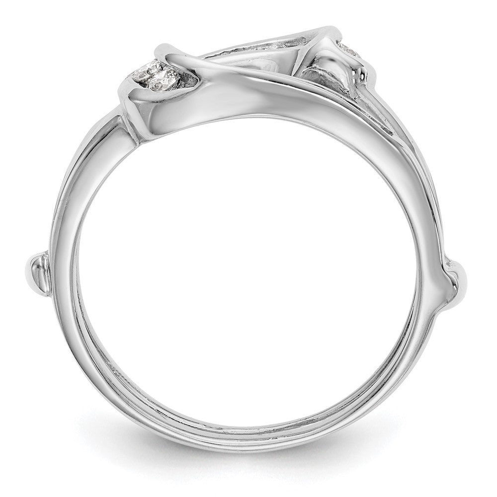 14K White Gold Real Diamond Guard