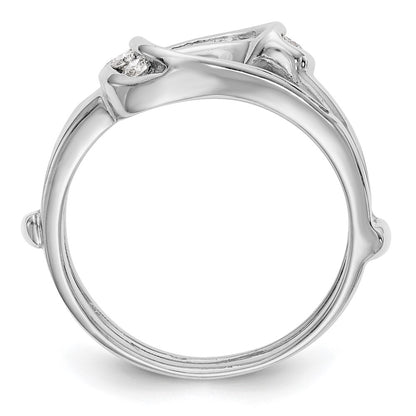 14K White Gold Real Diamond Guard