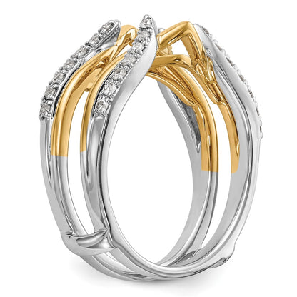 14K Two-Tone Gold Real Diamond Guard