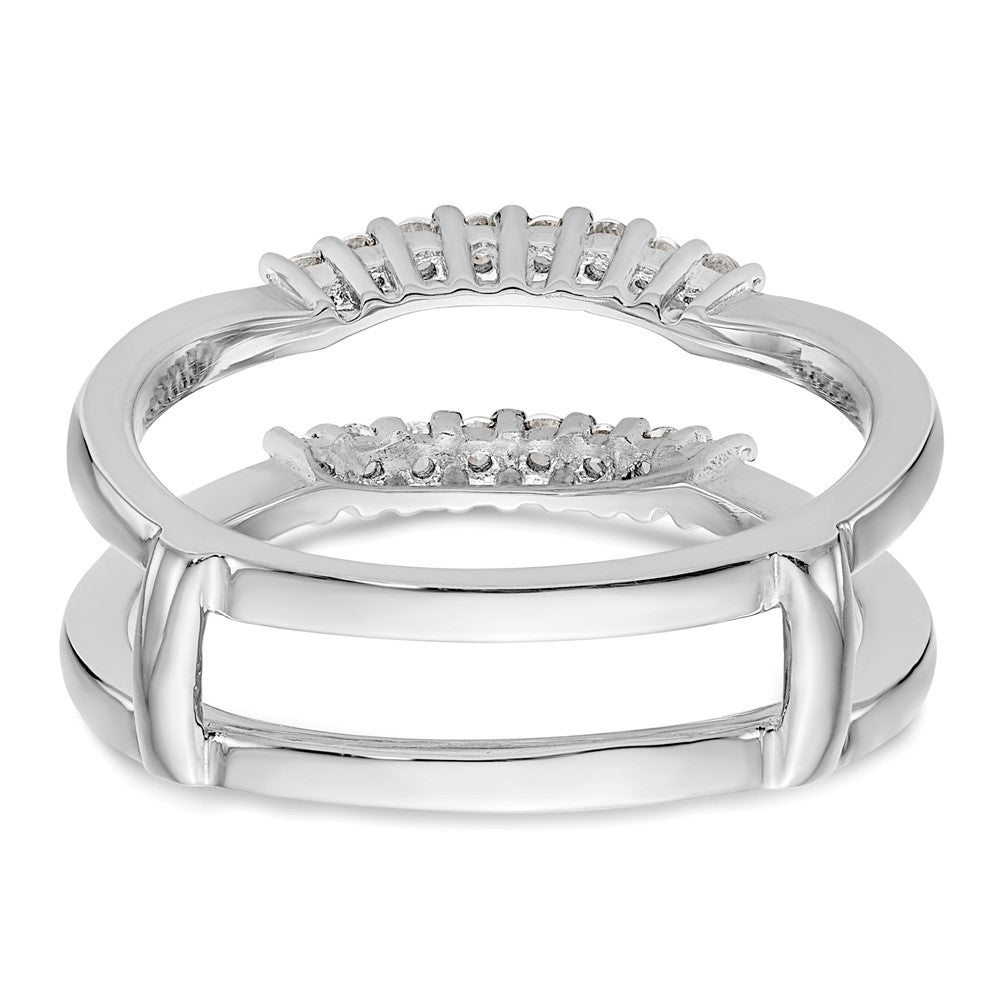 0.16ct. CZ Solid Real 14K White Gold GuardRing