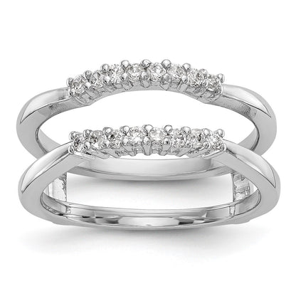 0.16ct. CZ Solid Real 14K White Gold GuardRing
