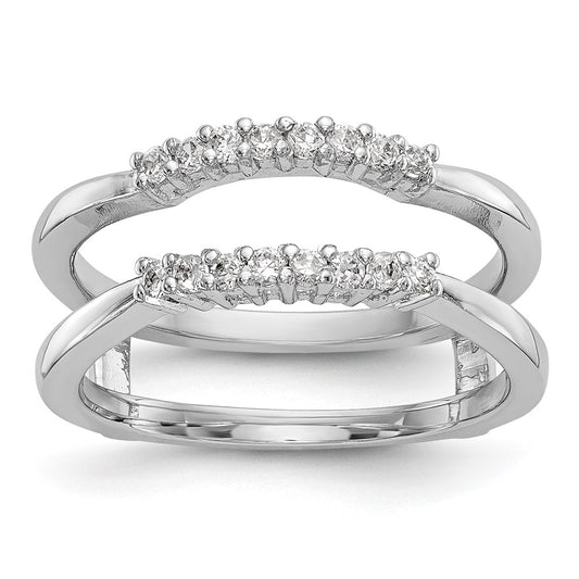0.16ct. CZ Solid Real 14K White Gold GuardRing