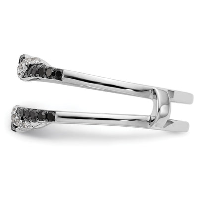14K White Gold Black & White Real Diamond Guard