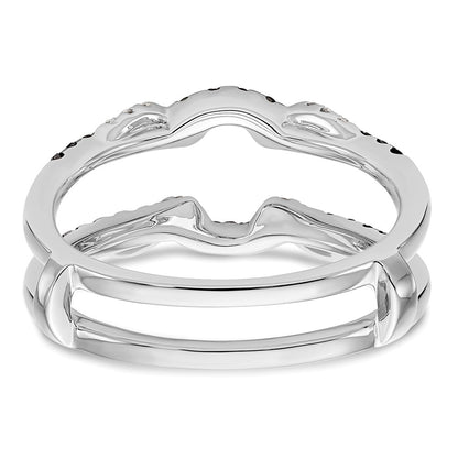 14K White Gold Black & White Real Diamond Guard