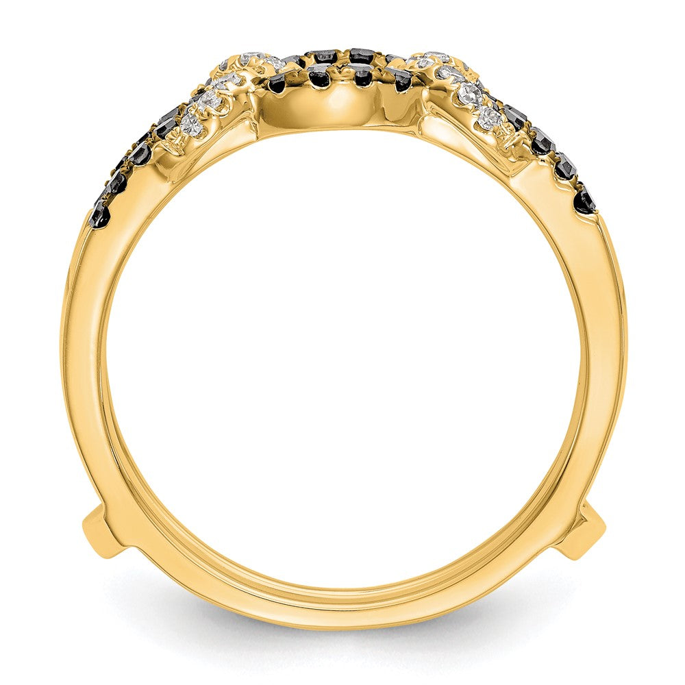 14K Yellow Gold Black & White Real Diamond Guard