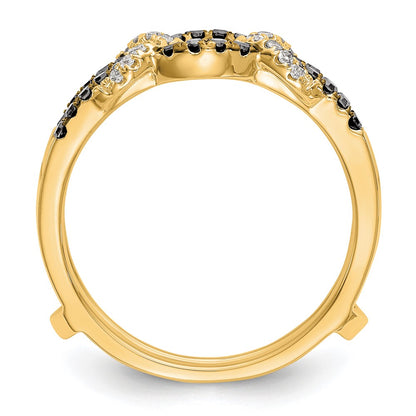 14K Yellow Gold Black & White Real Diamond Guard