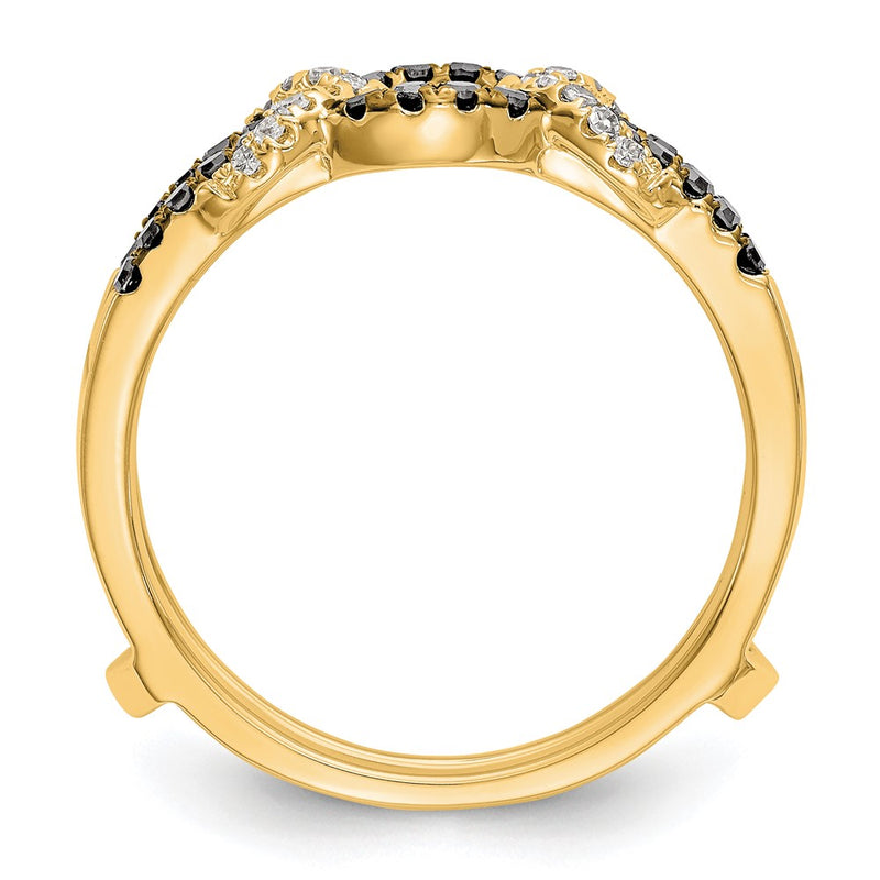 14K Yellow Gold Black & White Real Diamond Guard