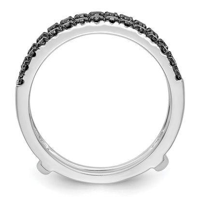 14K White Gold Black Real Diamond Guard
