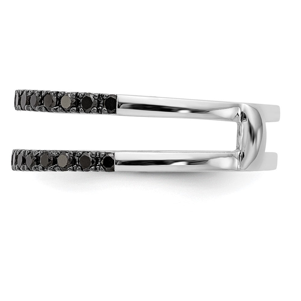 14K White Gold Black Real Diamond Guard