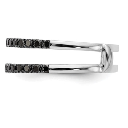 14K White Gold Black Real Diamond Guard