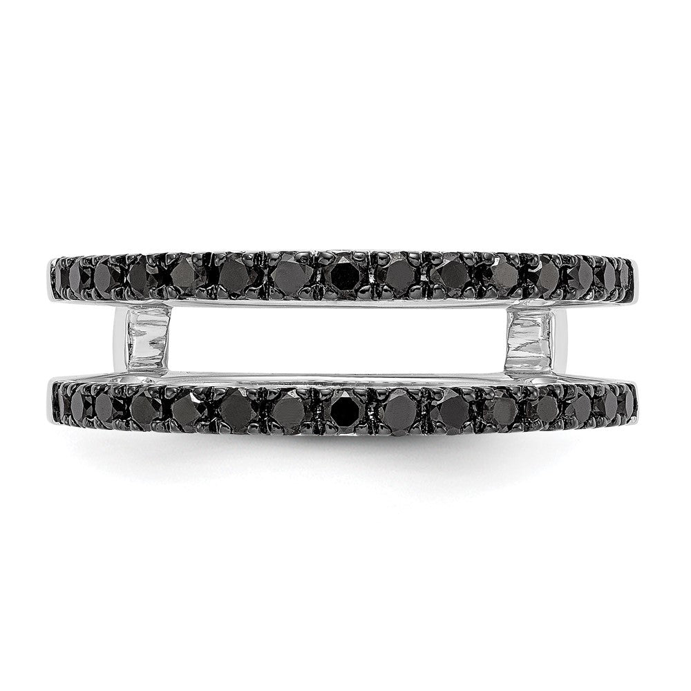 14K White Gold Black Real Diamond Guard