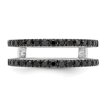 14K White Gold Black Real Diamond Guard