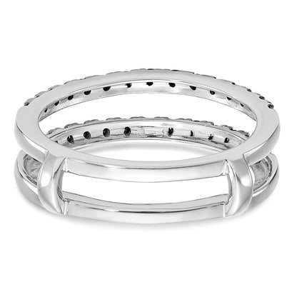 14K White Gold Black Real Diamond Guard