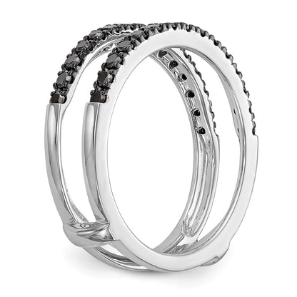 14K White Gold Black Real Diamond Guard