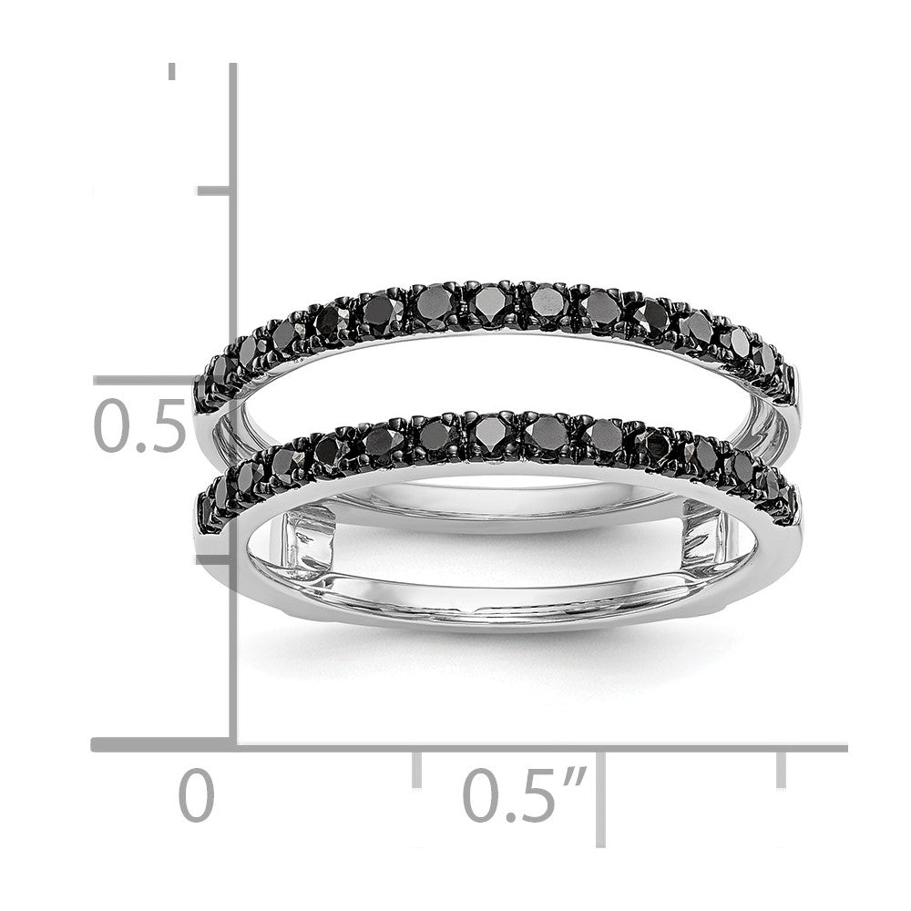14K White Gold Black Real Diamond Guard