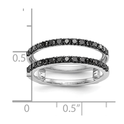 14K White Gold Black Real Diamond Guard