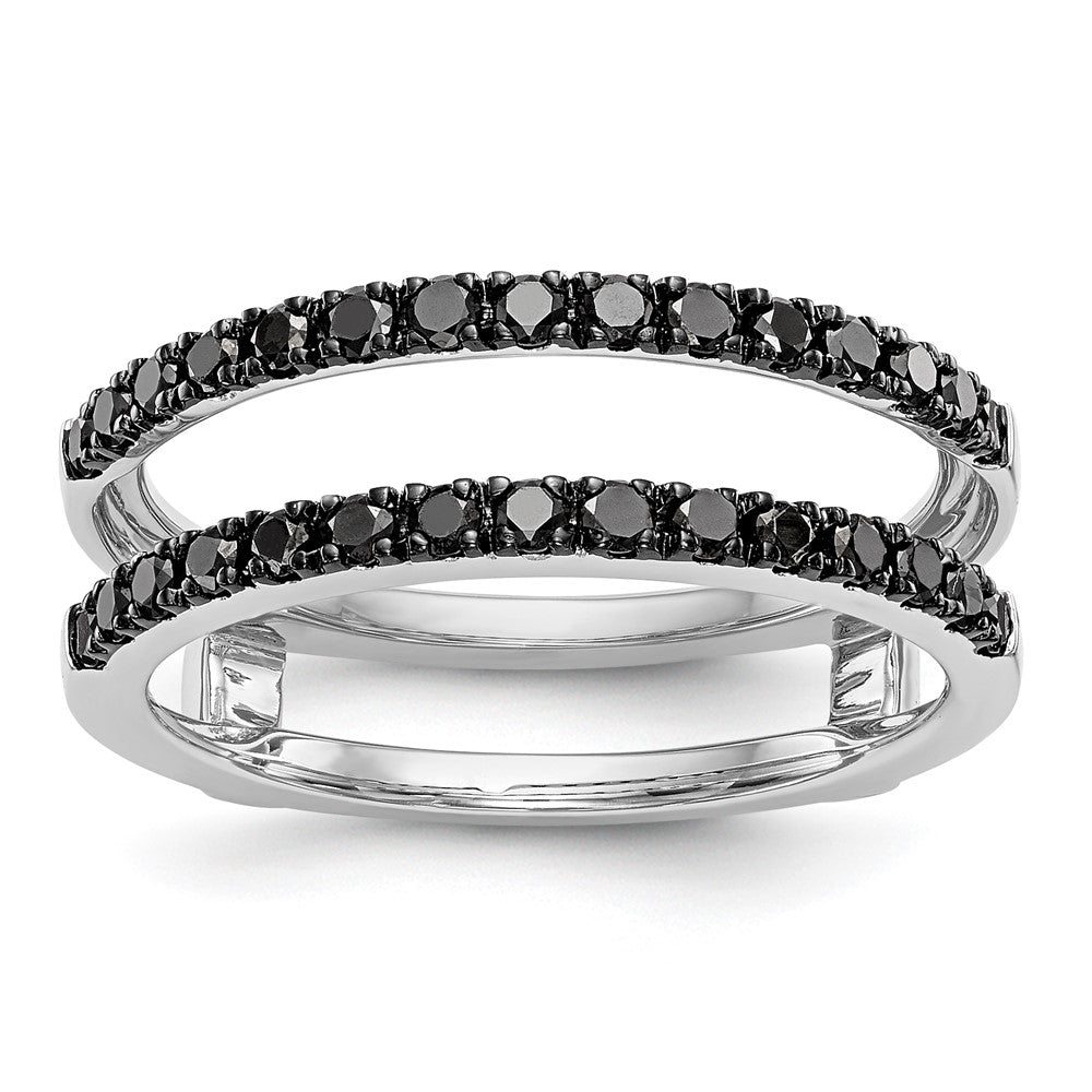 14K White Gold Black Real Diamond Guard
