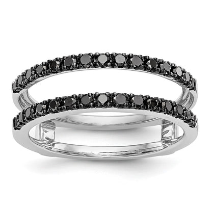 14K White Gold Black Real Diamond Guard
