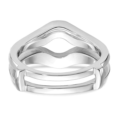 14K White Gold Black & White Real Diamond Guard
