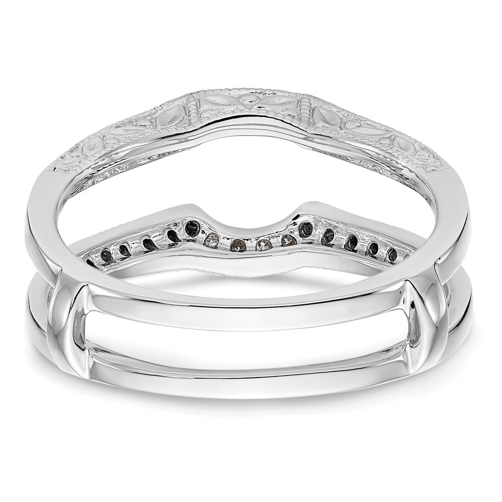 14K White Gold Blue & White Real Diamond Guard