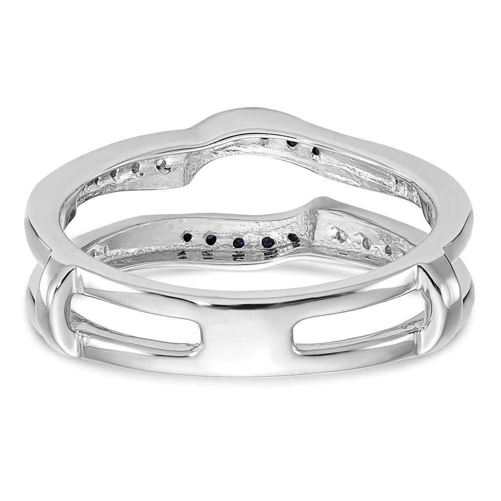 14K White Gold Blue & White Real Diamond Guard w/ Black Rhodium