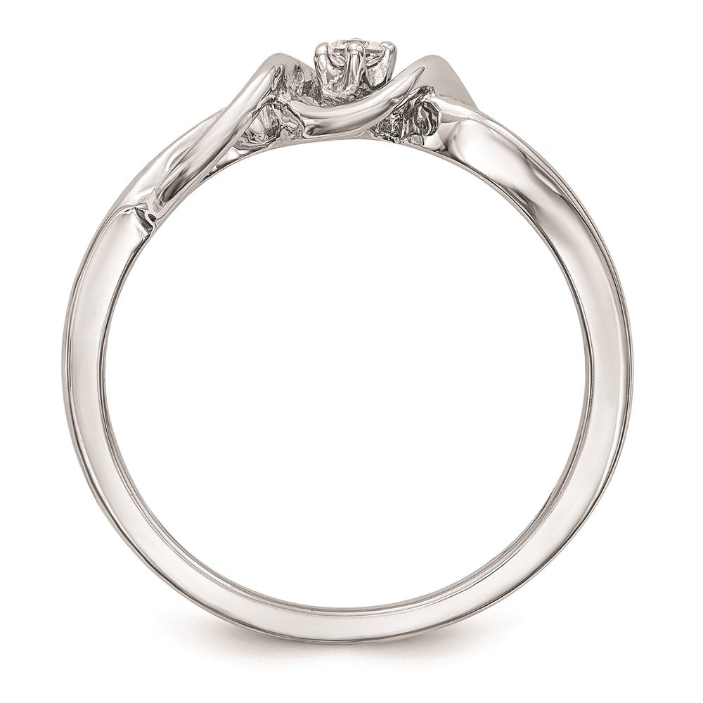 14K White Gold Complete Real Diamond Promise/Engagement Ring