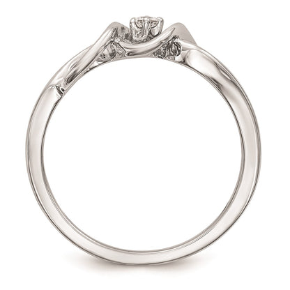 14K White Gold Complete Real Diamond Promise/Engagement Ring