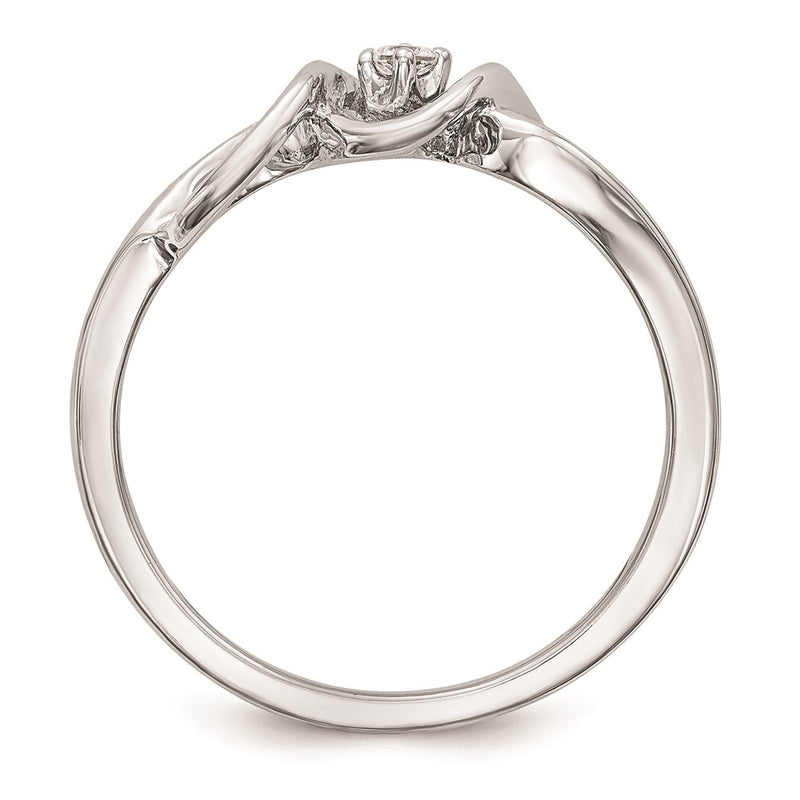 14K White Gold Complete Real Diamond Promise/Engagement Ring