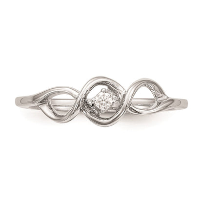 14K White Gold Complete Real Diamond Promise/Engagement Ring