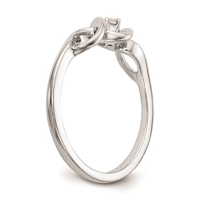14K White Gold Complete Real Diamond Promise/Engagement Ring