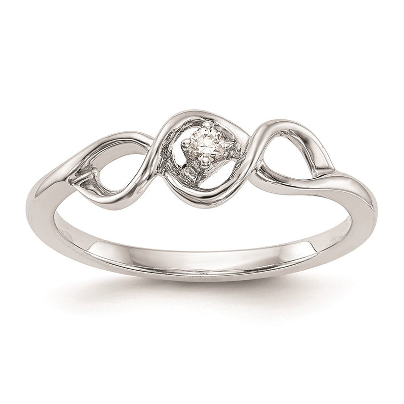 14K White Gold Complete Real Diamond Promise/Engagement Ring