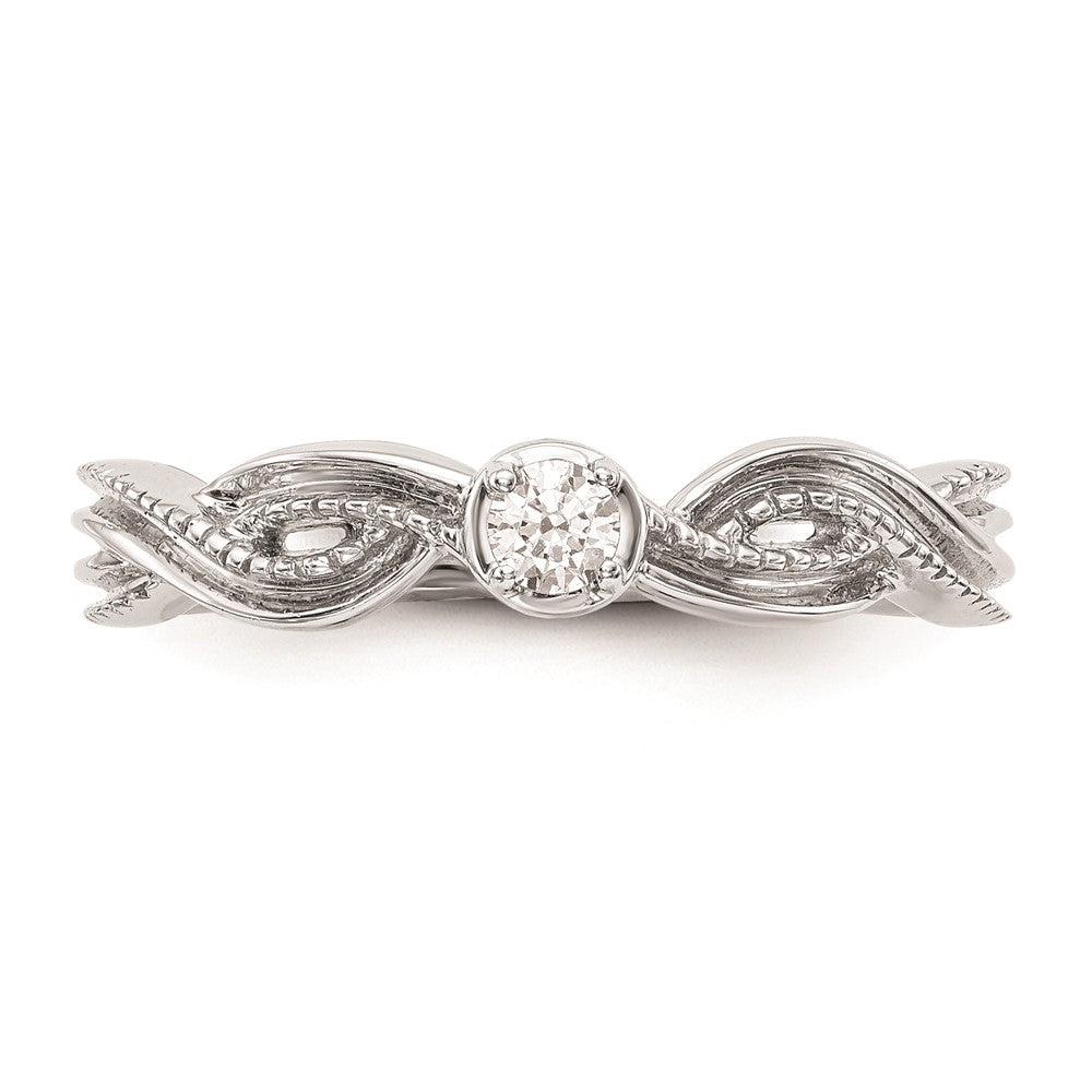 14K White Gold Complete Real Diamond Promise/Engagement Ring