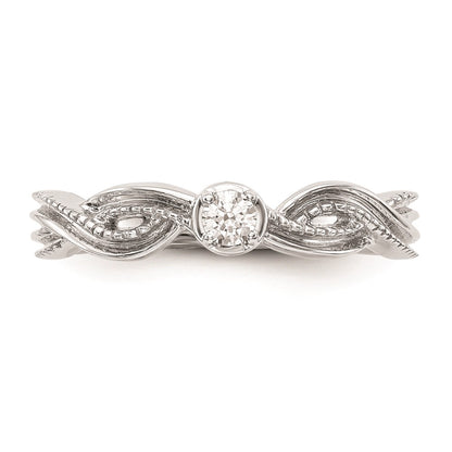 14K White Gold Complete Real Diamond Promise/Engagement Ring