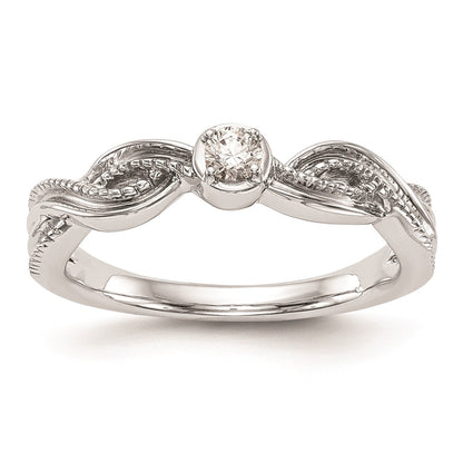 14K White Gold Complete Real Diamond Promise/Engagement Ring