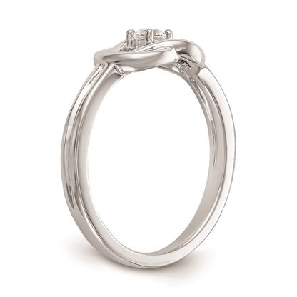 14K White Gold Complete Real Diamond Promise/Engagement Ring