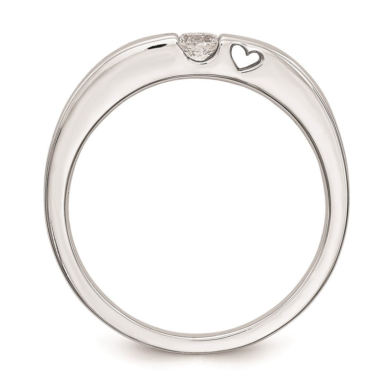 14K White Gold Complete Real Diamond Promise/Engagement Ring