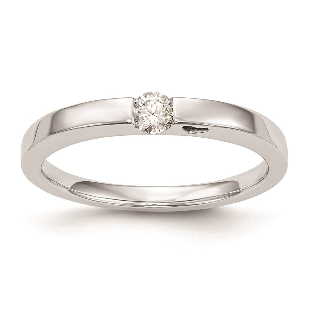 14K White Gold Complete Real Diamond Promise/Engagement Ring